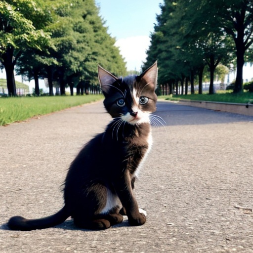котик в парке